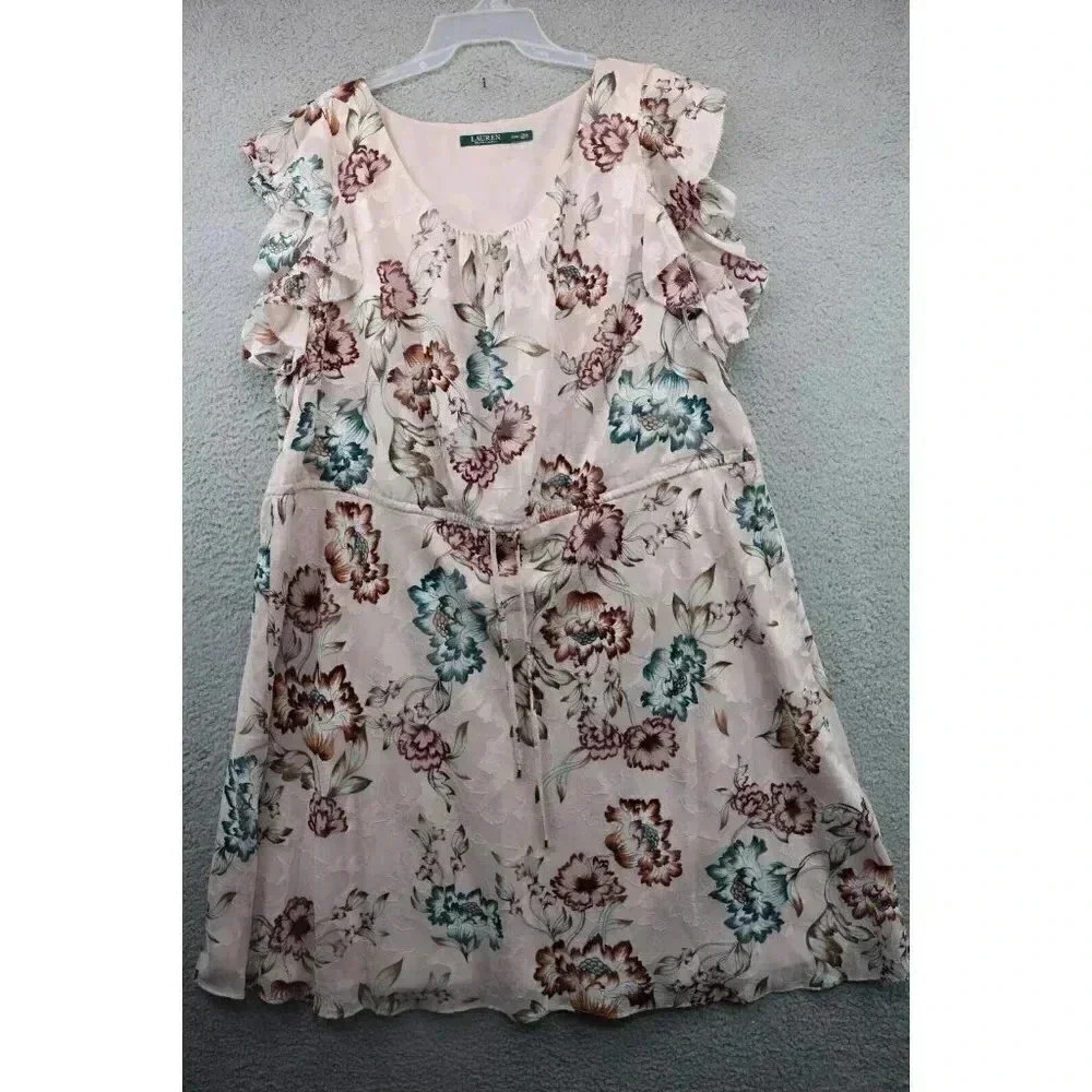 Lauren Ralph Lauren Women's Flutter Sleeves Dress-20W-Lined